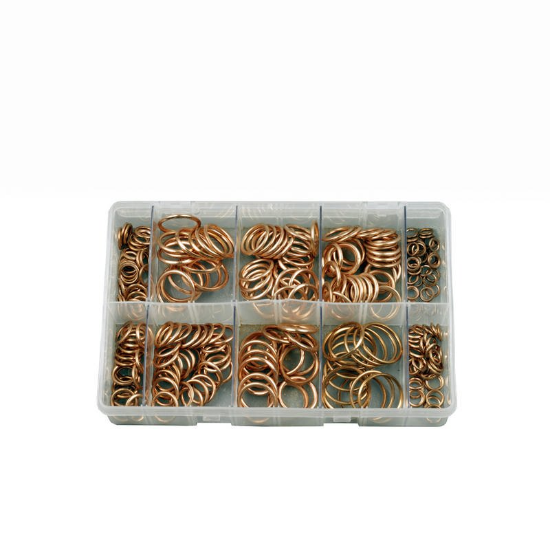 Copper Compression Washers, Assorted Box, pack of 250