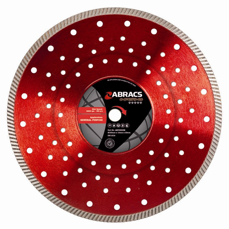 Inferno Diamond Blade Cutting Disc, Thickness 20mm, Diameter 300mm, Hole Size 10mm