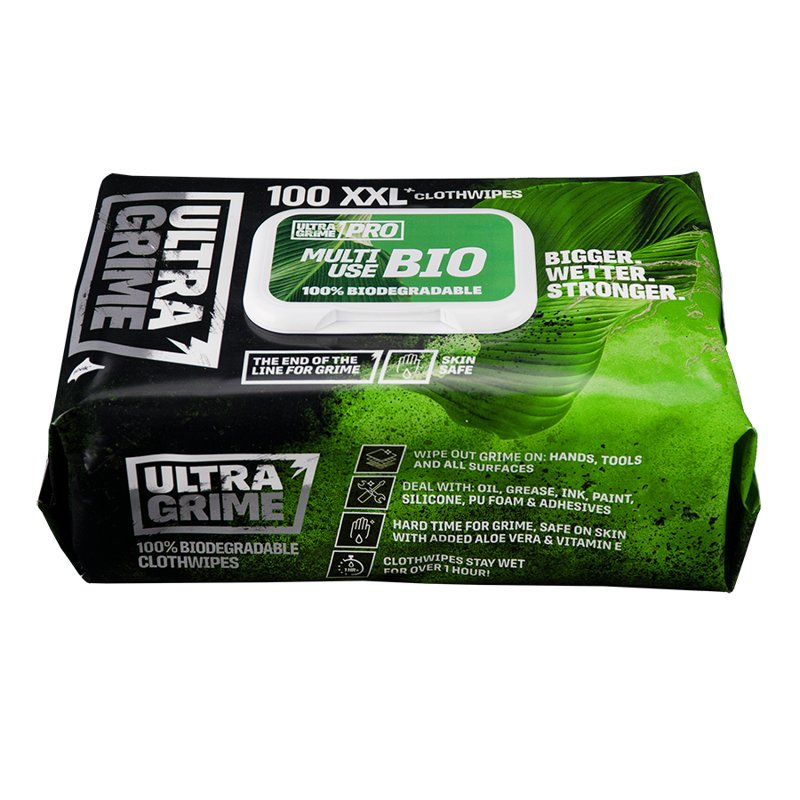 Ultra Grime Pro Bio Wipes, Bio, 38cm x 25cm, pack of 100