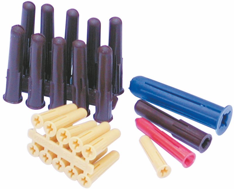 Plastic Wall Plugs, Assorted Pack, 5.0 - 8.0 mm, pack of 200