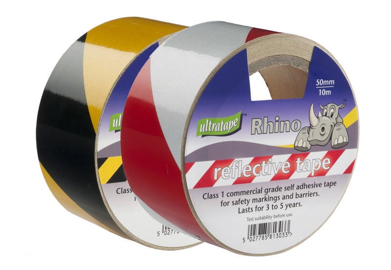 Reflective Tape, Red/White, Width 50 mm (2")
