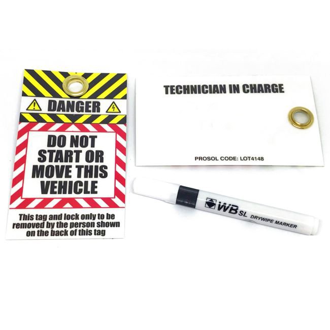 Reusable Padlock Lockout Tags, pack of 5