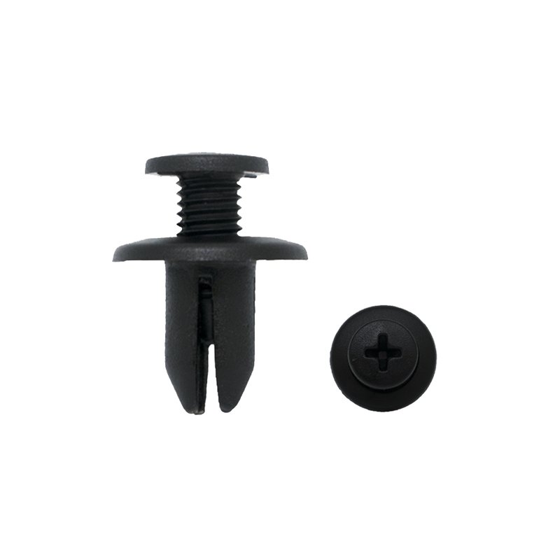 Screw Type Push Rivets, Panel Thickness 1.0 - 5.0 mm, Under Head Height 11.5 mm, Head Size 15.2 mm, Panel Hole 6.9 - 10.0 mm, pack of 25