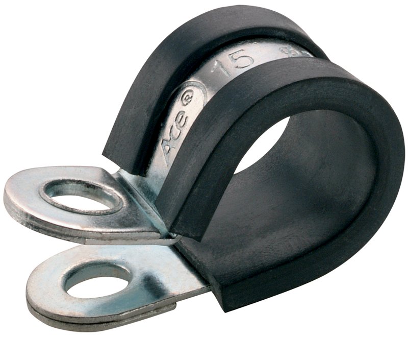 ACE W1 Rubber Lined P-Clips, Width 12 mm, 10 mm, pack of 50