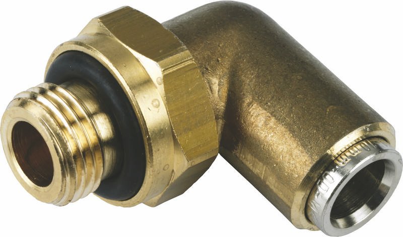 Brass Elbow Studs, Thread Size M22 x 1.5, Hose OD 8 mm, pack of 3