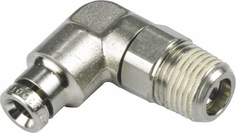 Brass Swivel Elbow Studs, Hose OD 4 mm, Thread Size 1/8" BSP, pack of 5