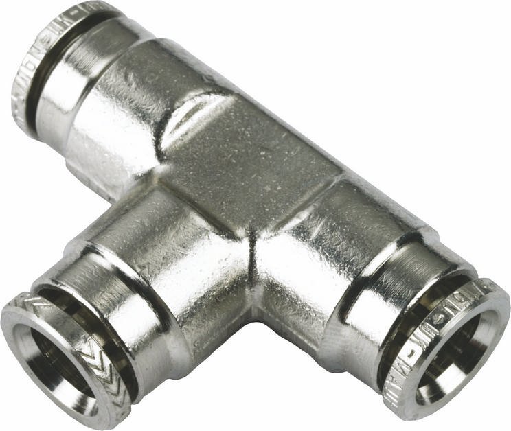 Brass Tee Connectors, Hose OD 10 mm, pack of 3