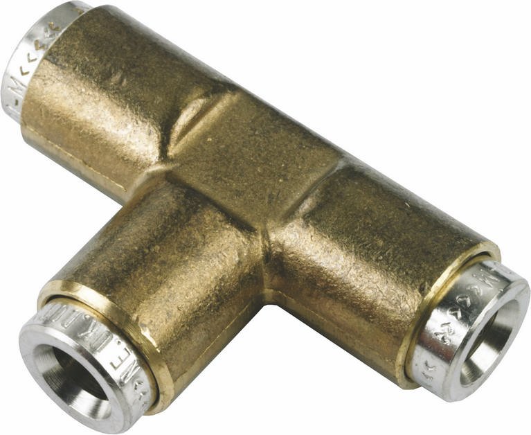 Brass Tee Connectors, Hose OD 8 mm, pack of 5