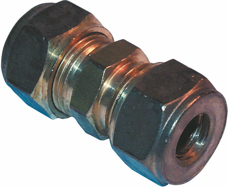 Brass Tube Couplings, 4 mm, pack of 10