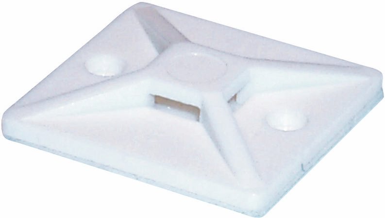 Cable Tie Bases, 3.5 mm, White, pack of 50