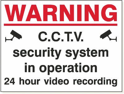 Warning CCTV, Foamex, 480 mm x 360 mm (19" x 14 1/4")