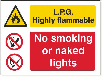 LPG No Smoking, Foamex, 480 mm x 360 mm (19" x 14 1/4")