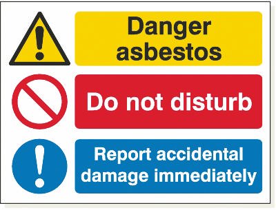 Danger Asbestos, Foamex, 480 mm x 360 mm (19" x 14 1/4")