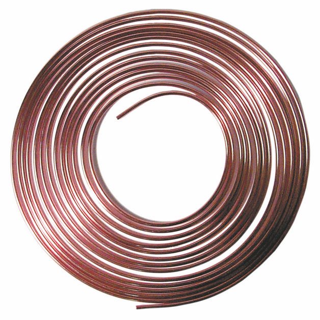 Copper Piping, Outer Diameter 3/16", Length 25 ft