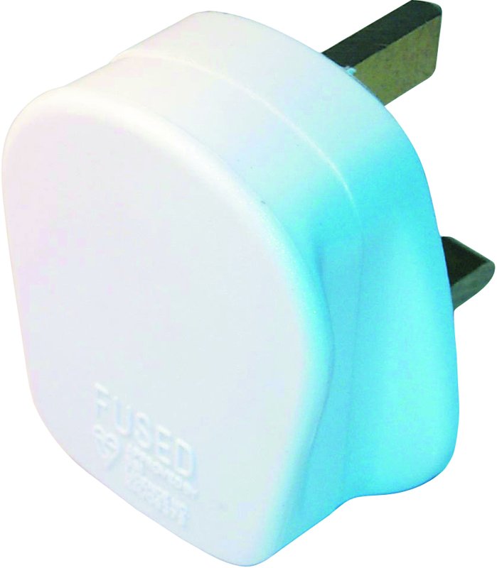 Domestic Plugs, White, Amperage 13 amp, pack of 10