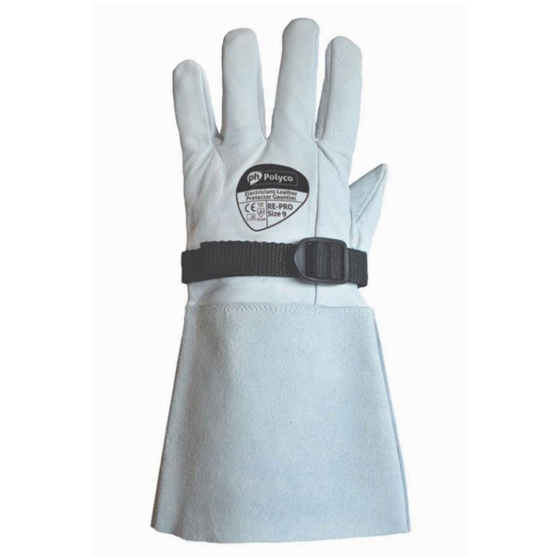 E V Leather Gauntlet Overglove, Large