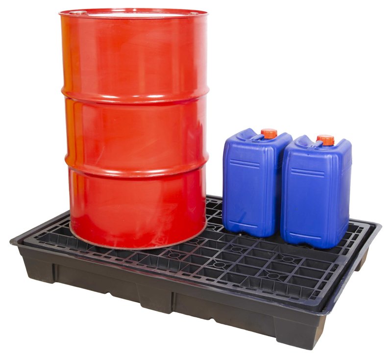 Low Level Spill Pallet, Absorption Capacity Per Pack 135 litres, 127 x 87 x 16cm, 2 Drum