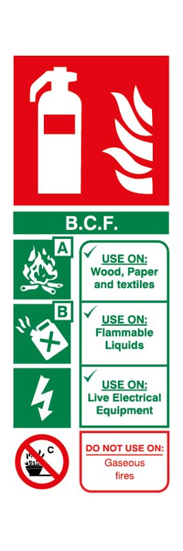 Extinguisher (GREEN), Adhesive, 250 mm x 100 mm (9.8" x 3.9")