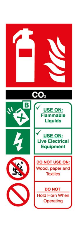 Extinguisher (BLACK), Adhesive, 250 mm x 100 mm (9.8" x 3.9")