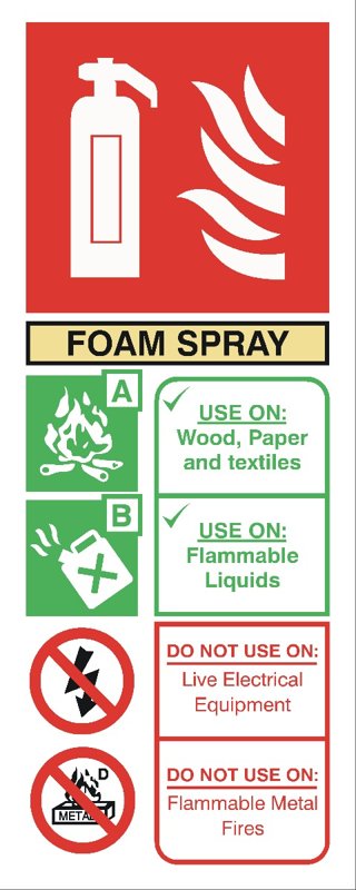 Extinguisher (YELLOW), Adhesive, 250 mm x 100 mm (9.8" x 3.9")
