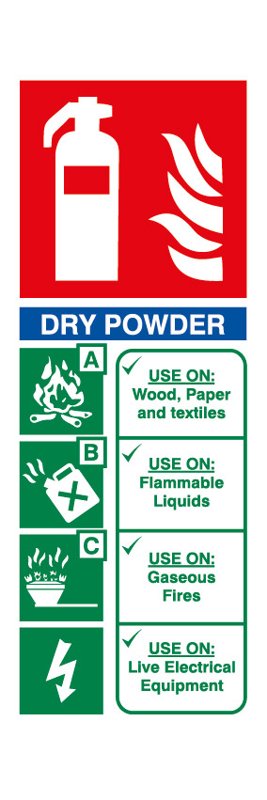 Extinguisher (BLUE), Adhesive, 250 mm x 100 mm (9.8" x 3.9")