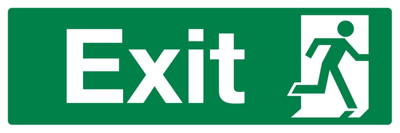 Exit Running Man, 120 mm x 360 mm (4.7" x 14.2"), Foamex