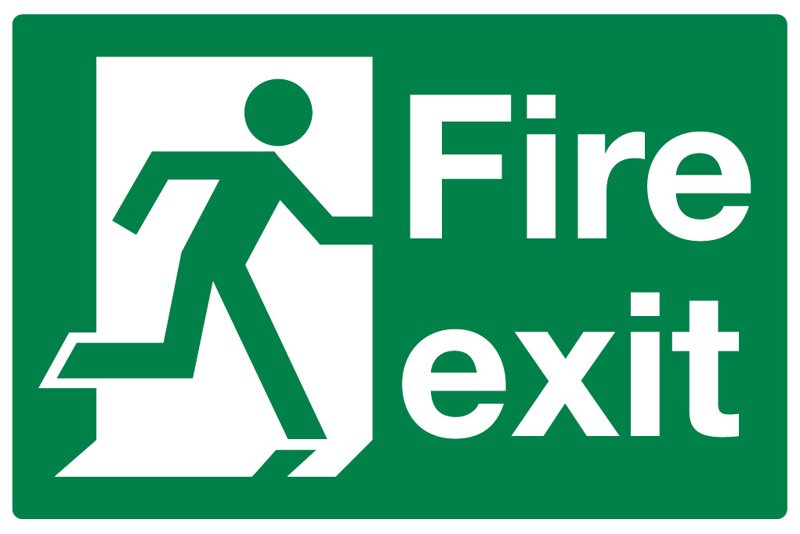 Fire Exit Running Man, 240 mm x 360 mm (9.4" x 14.2"), Adhesive