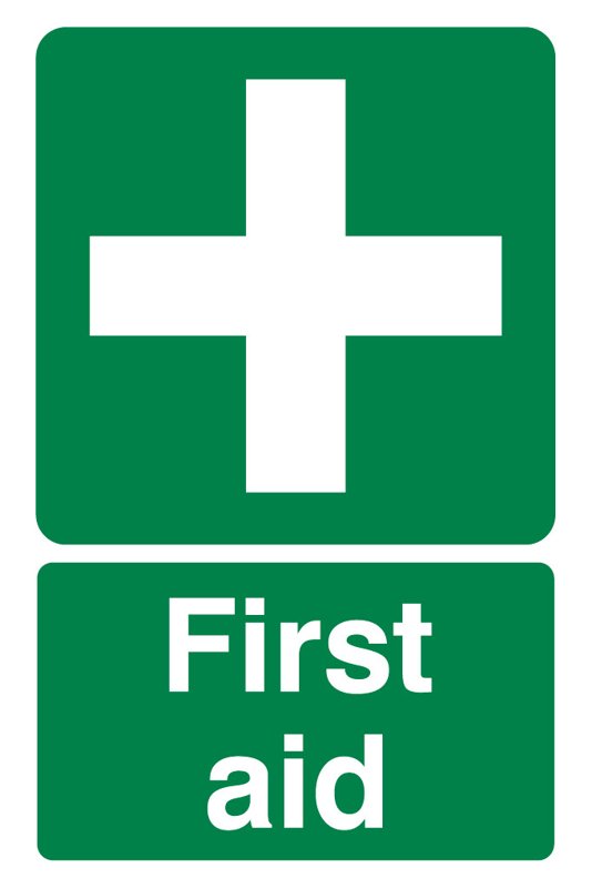 First Aid, 240 mm x 360 mm (9.4" x 14.2"), Foamex