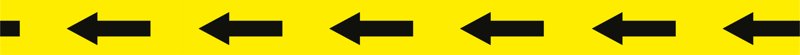 Floor Marking Tape, Black/Yellow, Width 50mm, Length 33m, Arrow