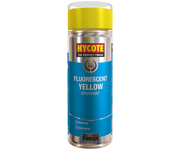 Fluorescent Paint, Fluorescent Yellow, pack of 6