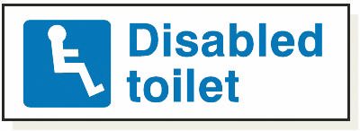 Disabled Toilet, Adhesive, 120 mm x 360 mm (4.7" x 14.2")