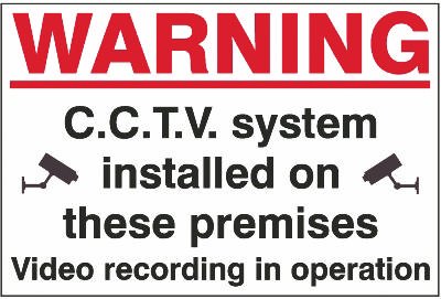 Warning CCTV, 240 mm x 360 mm (9.4" x 14.2"), Foamex