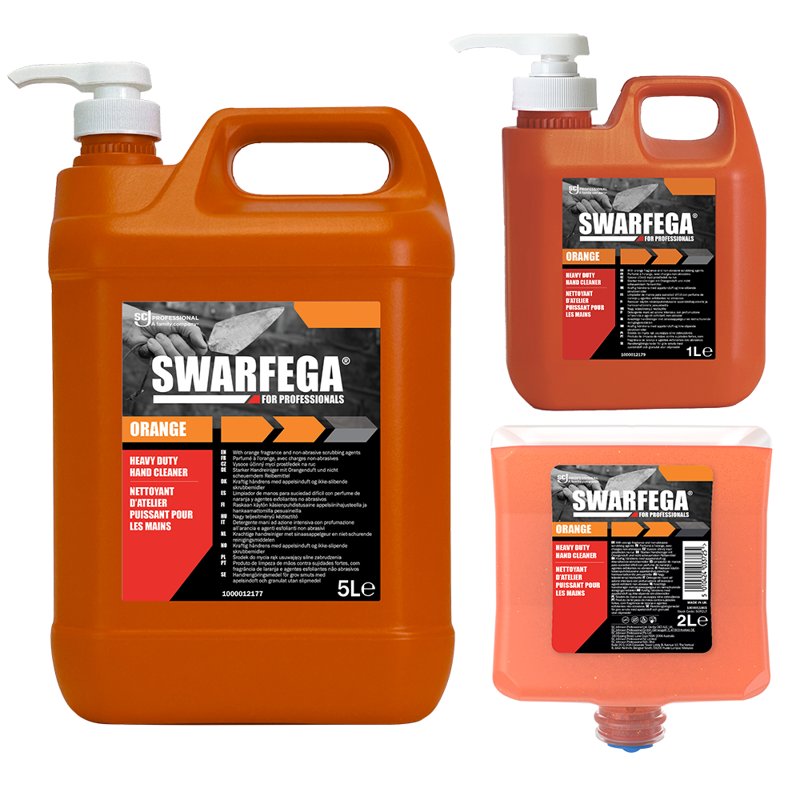 Swarfega Orange Hand Cleaners, 5 ltr Plastician with Pump Dispenser, pack of 4
