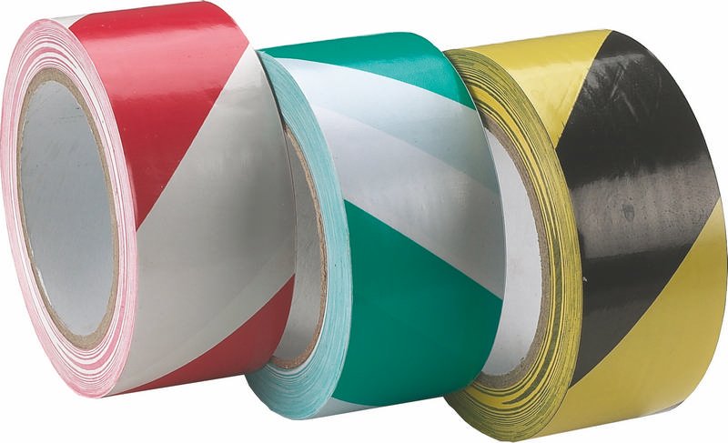 Hazard Warning Tape, Width 50 mm (2"), Green / White