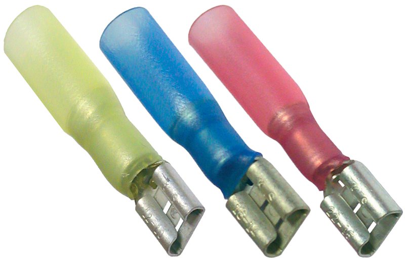 Heat Shrink Terminals (Adhesive Lined), Red, 6.3 mm, pack of 25