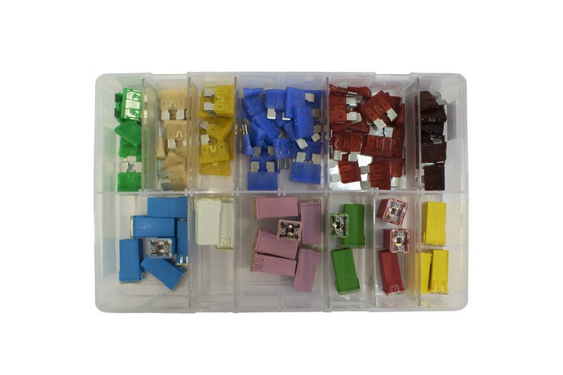J Case & ATO Blade Fuses, Assorted Box, pack of 104