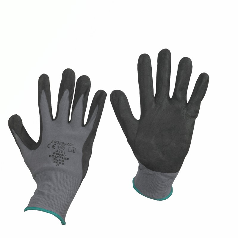 Nitrile Coated Gloves, Extra Large, pack of 5