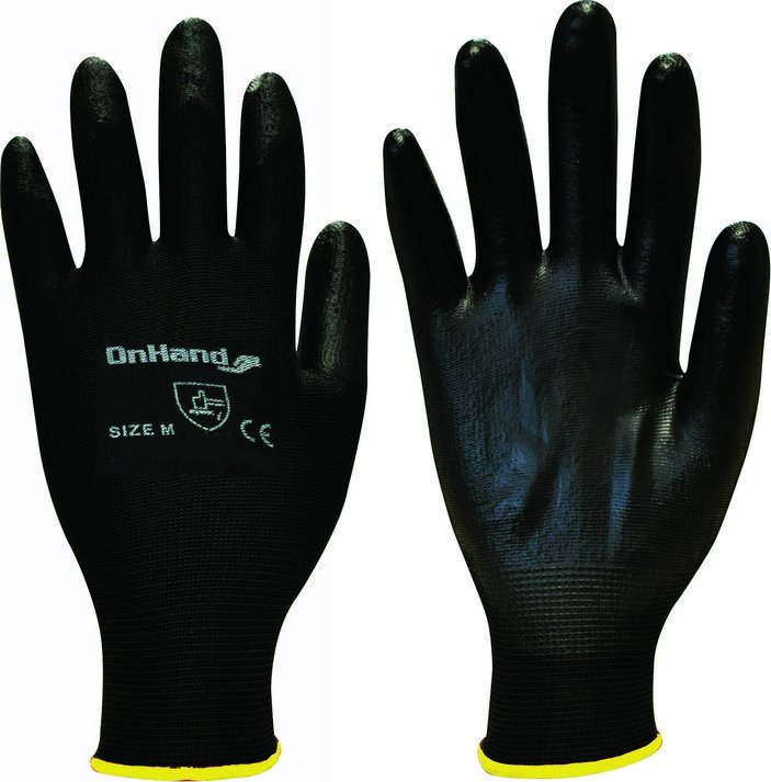 Nitrile Coated Gloves, Large, pack of 10