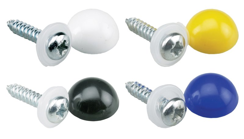 No. Plate Fixings, No. 8 ( 4.2 mm), Length 3/4" (19 mm), White, pack of 100