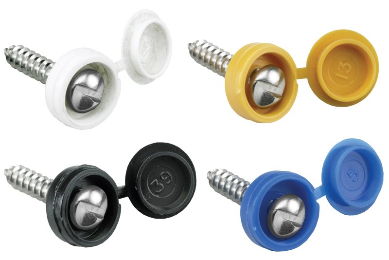 No. Plate Fixings, No. 8 ( 4.2 mm), Length 3/4" (19 mm), Blue, pack of 25