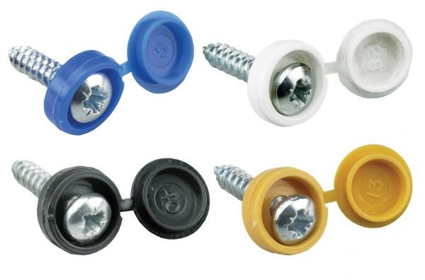 Number Plate Fixings, White, Length 3/4" (19 mm), No. 8 (4.2 mm), pack of 100