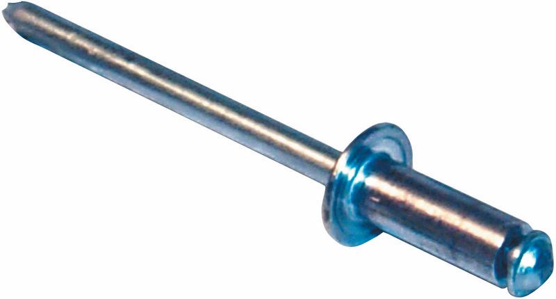 Open Type Rivets, Diameter 6.5 mm (1/4"), Length 19.5 mm (3/4"), pack of 100