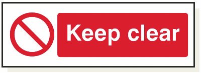 Keep Clear, 120 mm x 360 mm (4.7" x 14.2"), Foamex