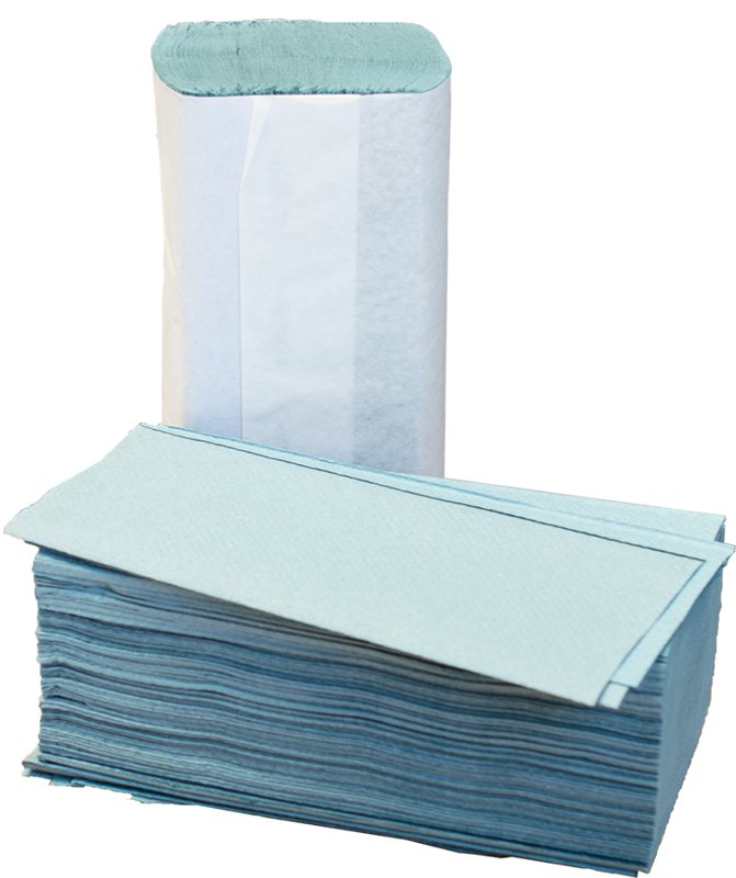 Paper Towels, Blue, Width 240mm, Length 235mm, Z-Fold, pack of 250