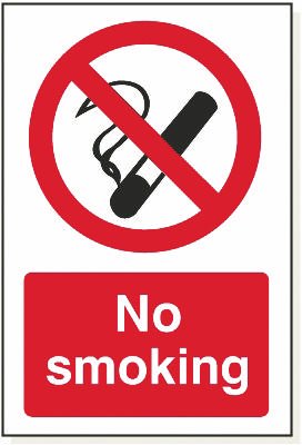 No Smoking, 240 mm x 360 mm (9.4" x 14.2"), Foamex