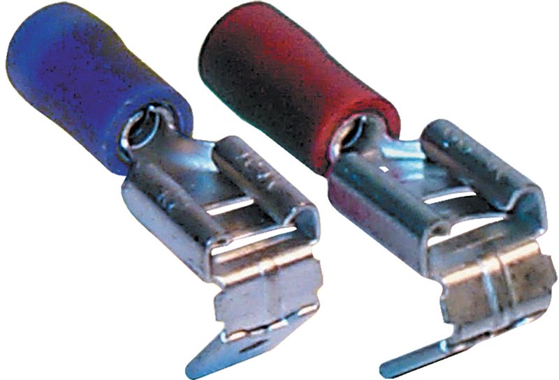 Piggy-Back Terminals - Male, Blue, Fits Tab 6.3 mm, pack of 100