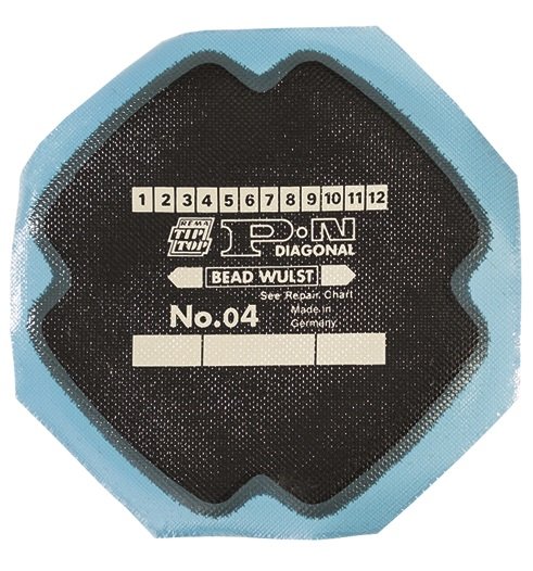 Cross-Ply Tyre Repair Patch, Diameter 100 mm, Thickness 2 plies, pack of 10