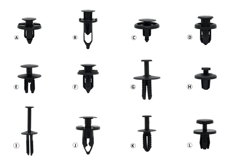 Push Rivets, Open Nose, Panel Thickness 5.8 - 11.5 mm, Panel Hole 11.5 - 17.3 mm, Under Head Height 20.0 mm, pack of 25
