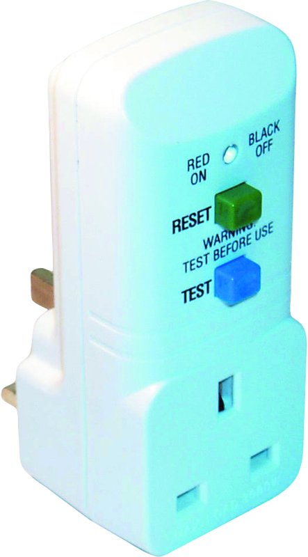 RCD Mains Safety Adapter, Amperage 13 amp