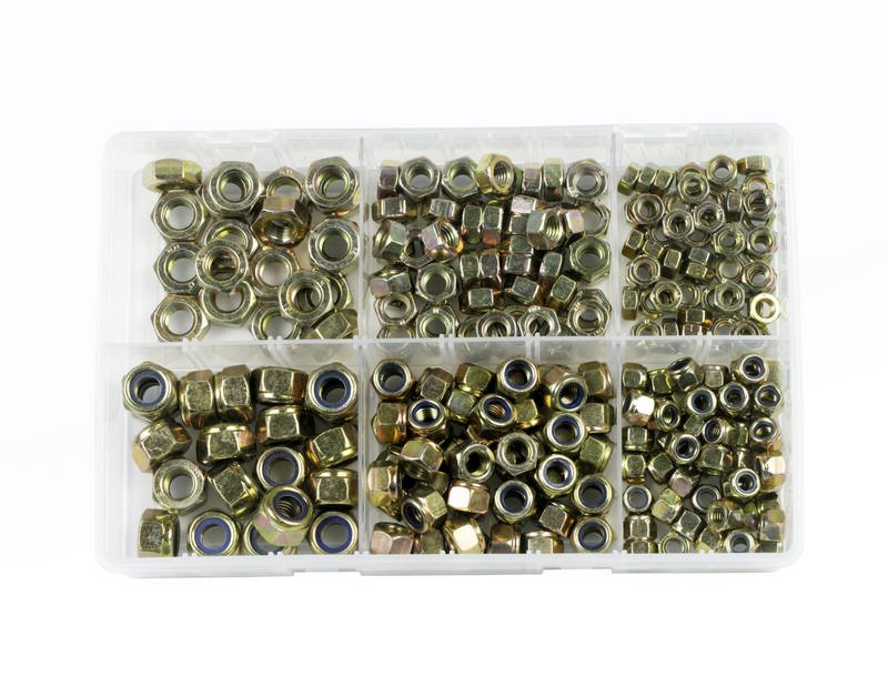 Steel Nuts & Nylon Insert Locking Nuts, Assorted Box, pack of 240